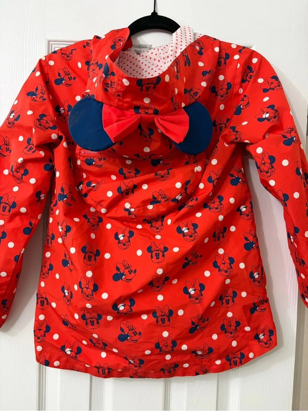 Girls Disney Red White Minnie Mouse Raincoat